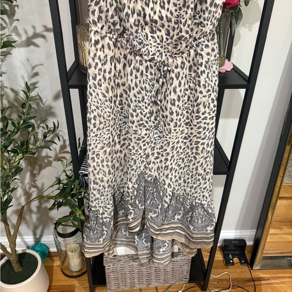 Indigo rose Maxi Sundress with Flutter Sleeves high low dress size petite large - Picture 4 of 5